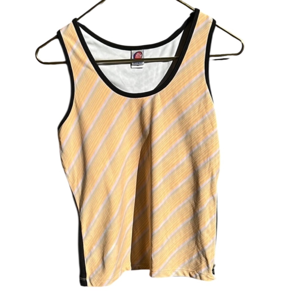 Fitted Orange Striped Sleeveless Tank Top NWT